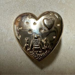 Vtg Dreamworks Variety Shrek Fiona Donkey Starts Gold Tone Heart Brooch